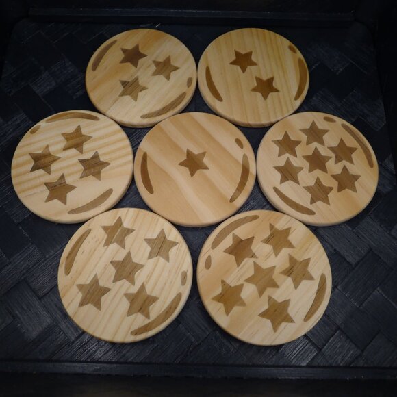 Dragon Ball Z Wooden Coaster Set Anime Wooden Coasters Goku Fans - Picture 5 of 13